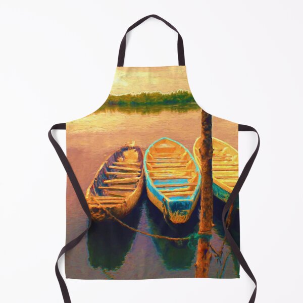 Item preview, Sunset Boats Landscape Painting Seascape designed and sold by livianasgifts.