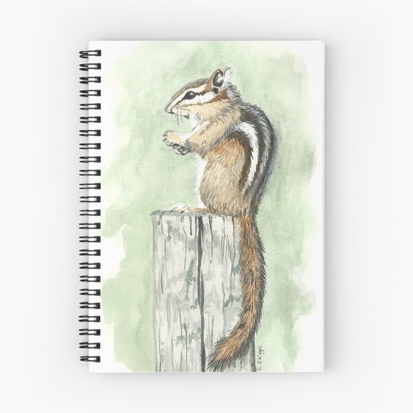 Item preview, Chipmunk on a Fence Post - Watercolor designed and sold by skidgelstudios.