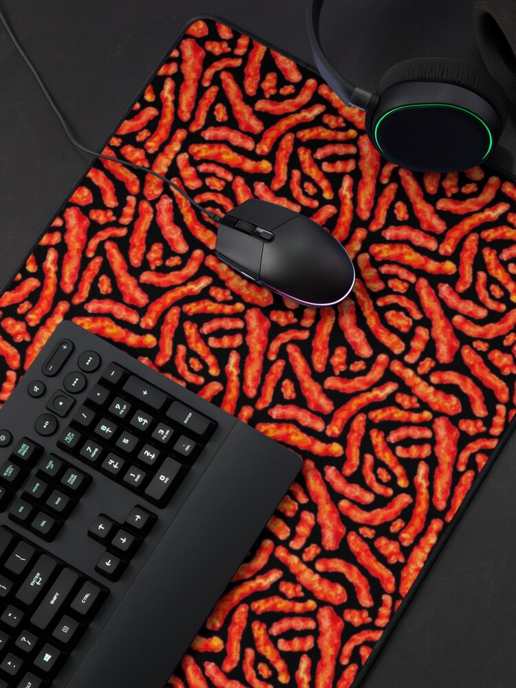 Alternate view of Flamin' Hot Cheese Puff Pattern - Black Mouse Pad
