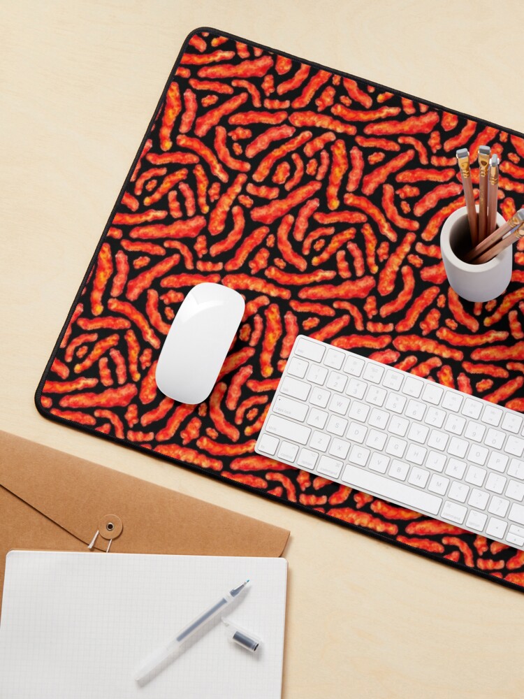 Alternate view of Flamin' Hot Cheese Puff Pattern - Black Mouse Pad