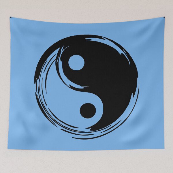 Item preview, Ying Yang Bandana on Blue designed and sold by Nola Lee Kelsey.