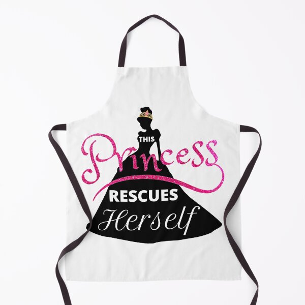Item preview, This Princess Rescues Herself Pink Glitter Sparkly Princess Silhouette Design with Crown designed and sold by TacoRose.