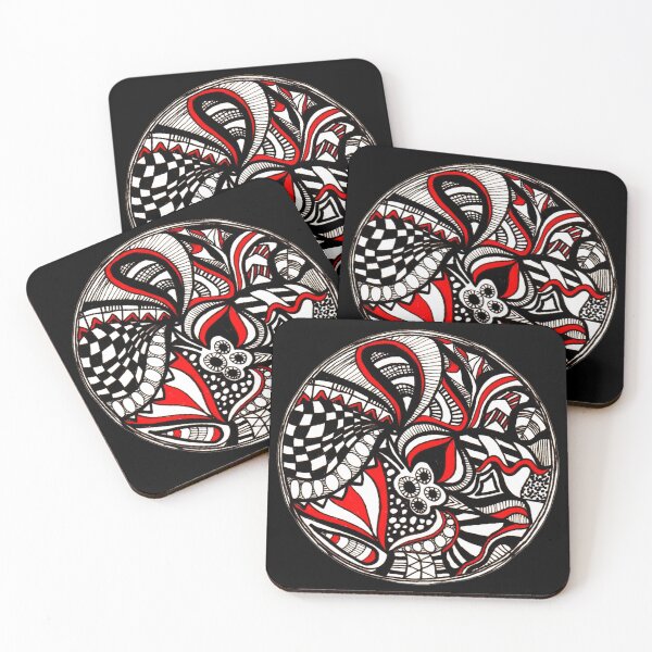 Item preview, Black and Red Ink Medallion Illustration designed and sold by Harriet Linton.