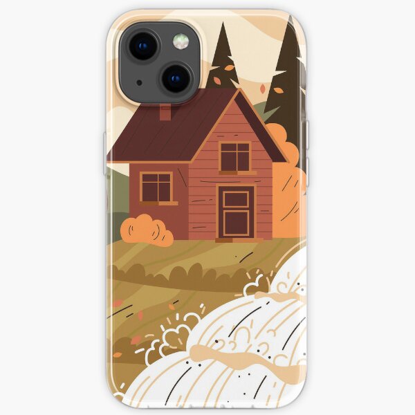 Wooden autumn house iPhone Soft Case