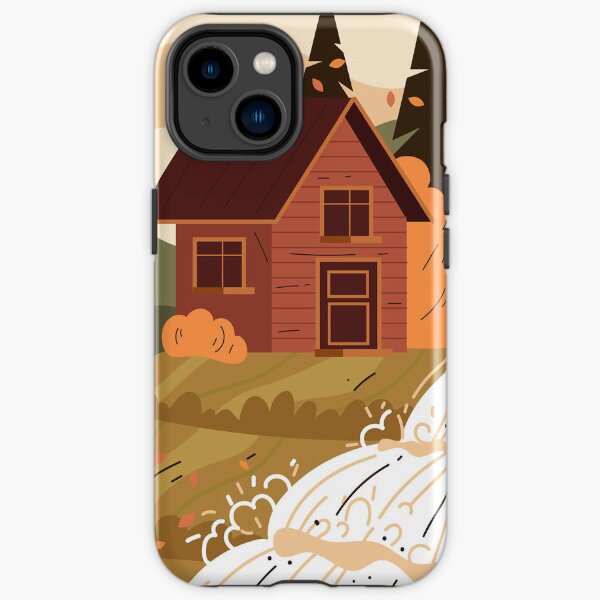 Wooden autumn house iPhone Tough Case