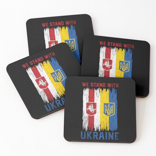 Item preview, We Stand With Ukraine Belarus Ukrainian Belarusian Flag designed and sold by RosannaArt.