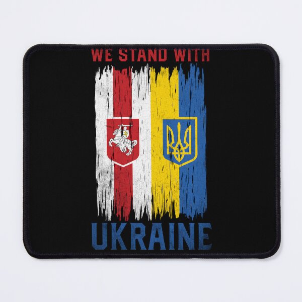 Item preview, We Stand With Ukraine Belarus Ukrainian Belarusian Flag designed and sold by RosannaArt.
