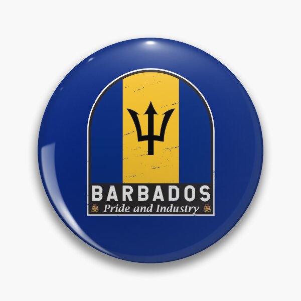 Item preview, Barbados Flag Emblem Distressed Vintage designed and sold by KrisSidDesigns.