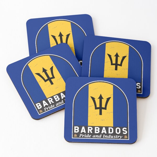 Item preview, Barbados Flag Emblem Distressed Vintage designed and sold by KrisSidDesigns.
