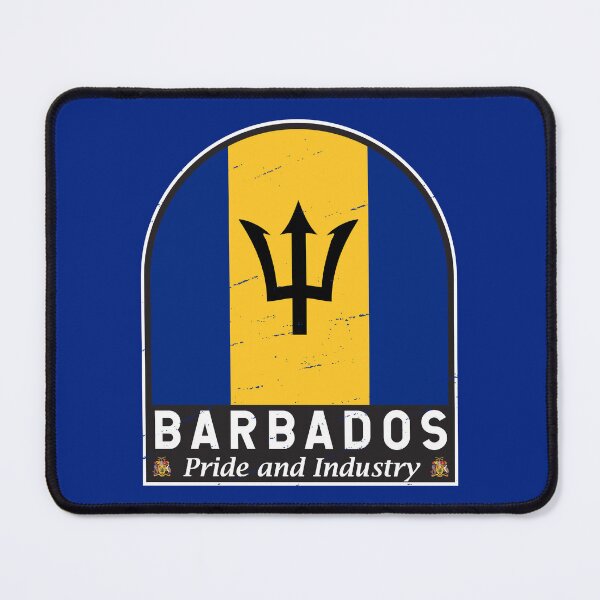 Item preview, Barbados Flag Emblem Distressed Vintage designed and sold by KrisSidDesigns.