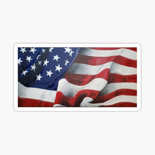American Flag Painting Sticker