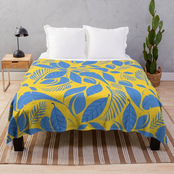 Item preview, Blue and Yellow Leaves Pattern designed and sold by humnoo.