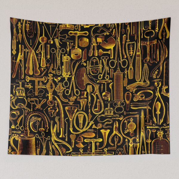 Item preview, Medical Condition Vintage Surgical Instruments Pattern GOLD designed and sold by GrandeDuc.