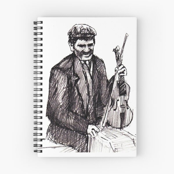 Item preview, Old Irish Fiddler Violin Fiddle Pencil Sketch  designed and sold by BuyIrishArt.