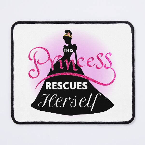 Item preview, Copy of This Princess Rescues Herself Pink Glitter Sparkly Princess Silhouette Design with Crown Purple Glow designed and sold by TacoRose.