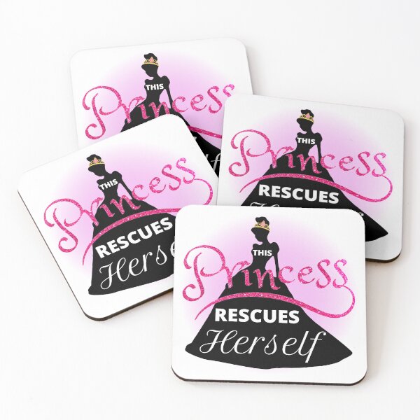 Item preview, Copy of This Princess Rescues Herself Pink Glitter Sparkly Princess Silhouette Design with Crown Purple Glow designed and sold by TacoRose.