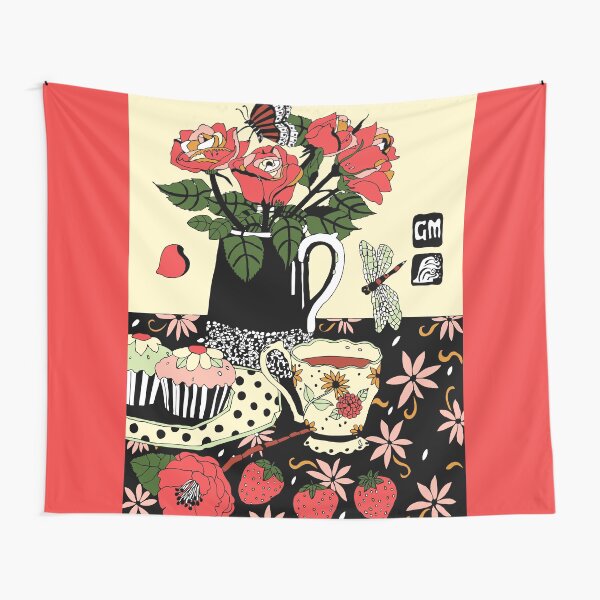 camellia tea with roses Tapestry