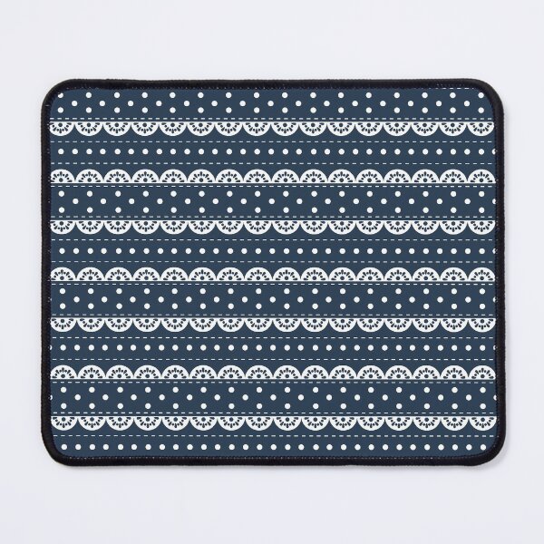 Item preview, Vintage Polkadots and Lace in Navy designed and sold by KrisInStitches.