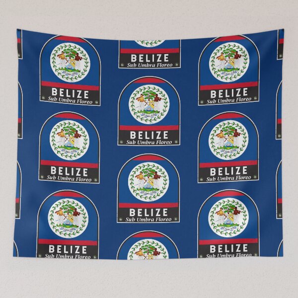 Item preview, Belize Flag Emblem Distressed Vintage designed and sold by KrisSidDesigns.