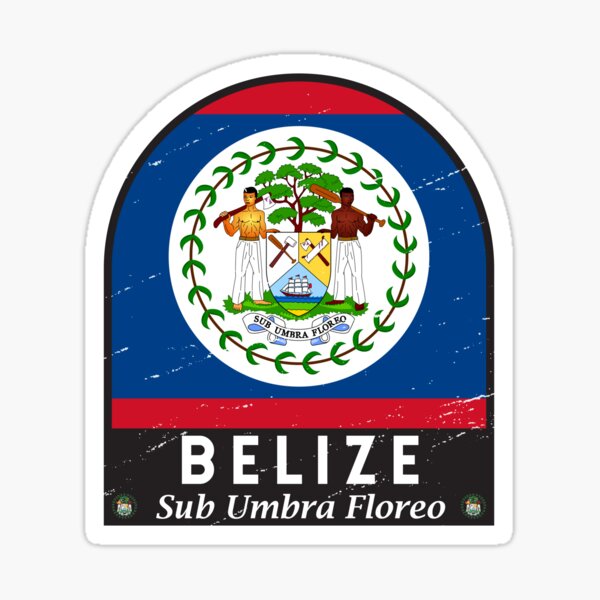 Item preview, Belize Flag Emblem Distressed Vintage designed and sold by KrisSidDesigns.
