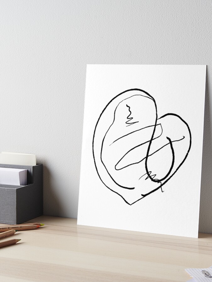 Thumbnail 1 of 2, Art Board Print, Fuzzy Heart designed and sold by savolai.