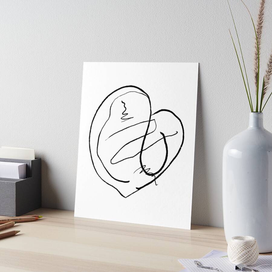 Fuzzy Heart Art Board Print