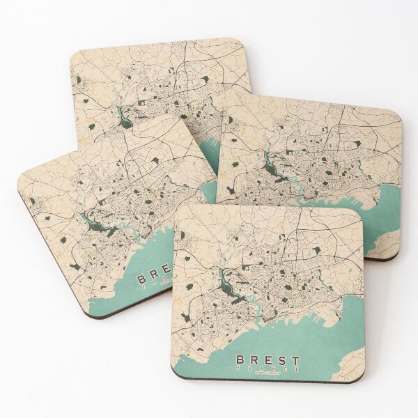 Item preview, Brest City Map of Brittany, France - Vintage designed and sold by deMAP.