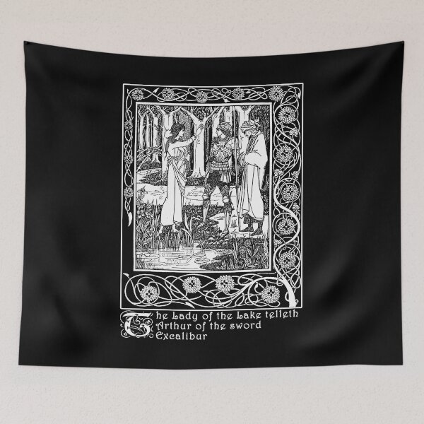 Item preview, Lady of the Lake, Excalibur, Arthurian Gift, Myths and Legends, King Arthur Vintage Illustration designed and sold by Proverbial Wisdom Design.