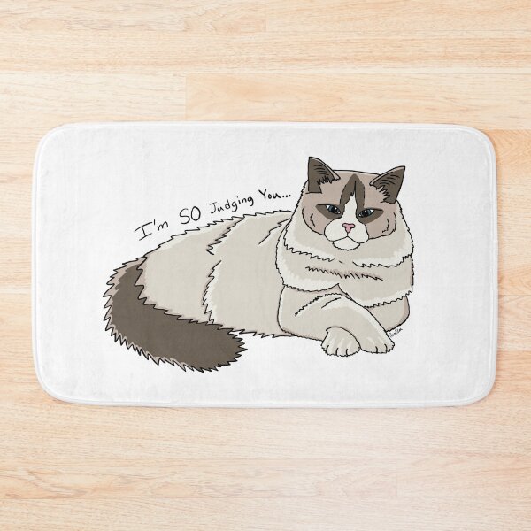 Item preview, Judgmental Ragdoll Cat -  Judegy Kitty - white background designed and sold by EcoElsa.