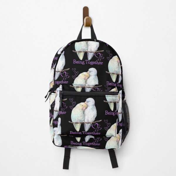Item preview, Being Together Sweet Parakeets Snuggling With Hearts Design designed and sold by EarthArtDesigns.