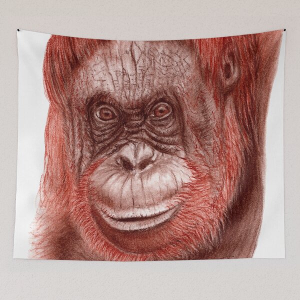 Item preview, Female orangutan portrait designed and sold by SylvieG18.