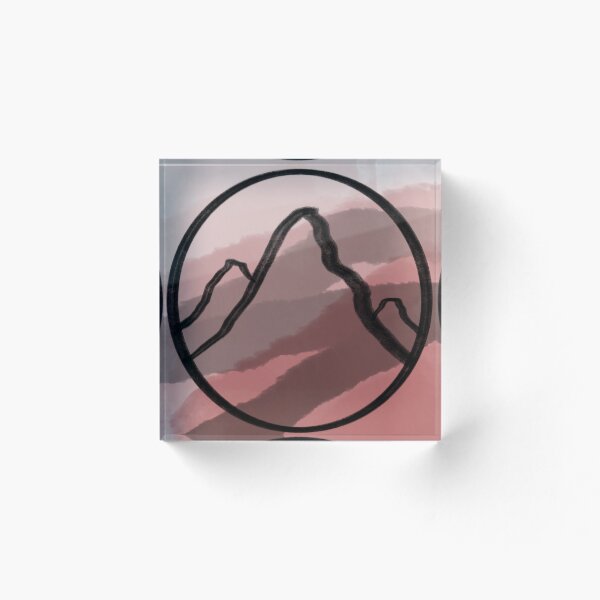 Item preview, Mountain Line Art with Watercolor Background designed and sold by RRiveraDesigns.