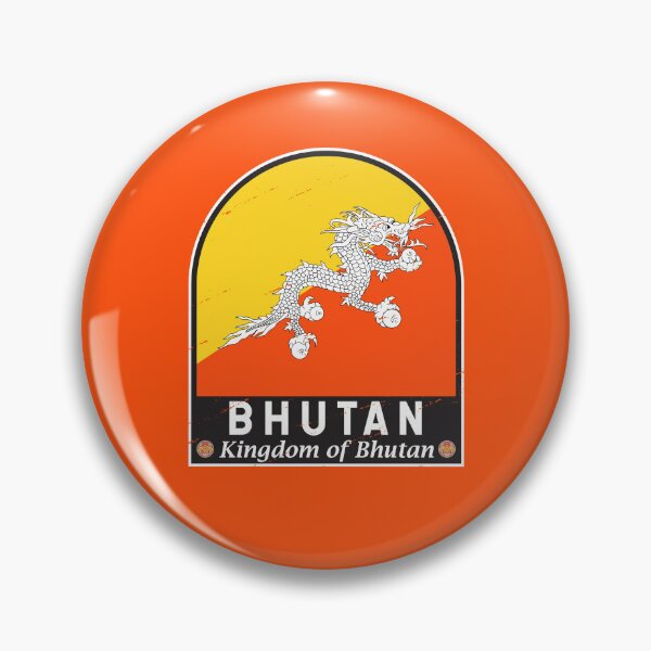 Item preview, Bhutan Flag Emblem Distressed Vintage designed and sold by KrisSidDesigns.