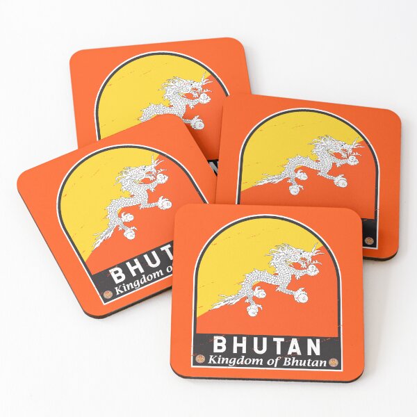 Item preview, Bhutan Flag Emblem Distressed Vintage designed and sold by KrisSidDesigns.