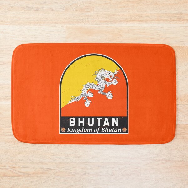 Item preview, Bhutan Flag Emblem Distressed Vintage designed and sold by KrisSidDesigns.