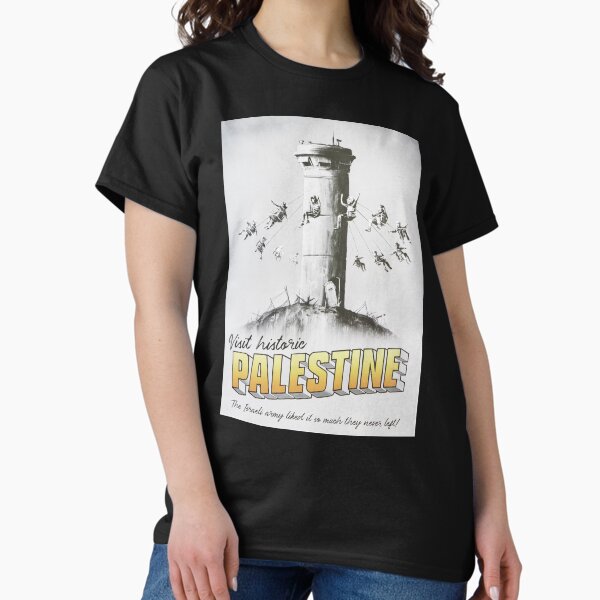 Visit Historic Palestine Banksy - Watchtower Swing Carousel Classic T-Shirt