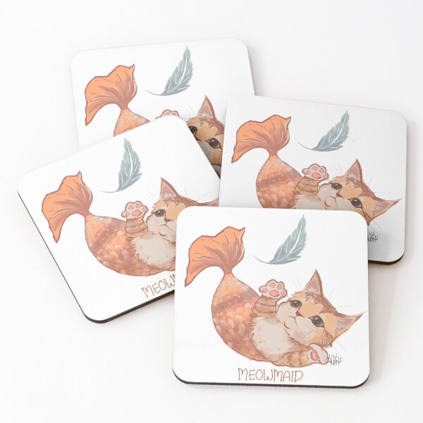 Item preview, Meowmaid Cat Mermaid Mermay Pet Design (with white border) designed and sold by iratseluya.