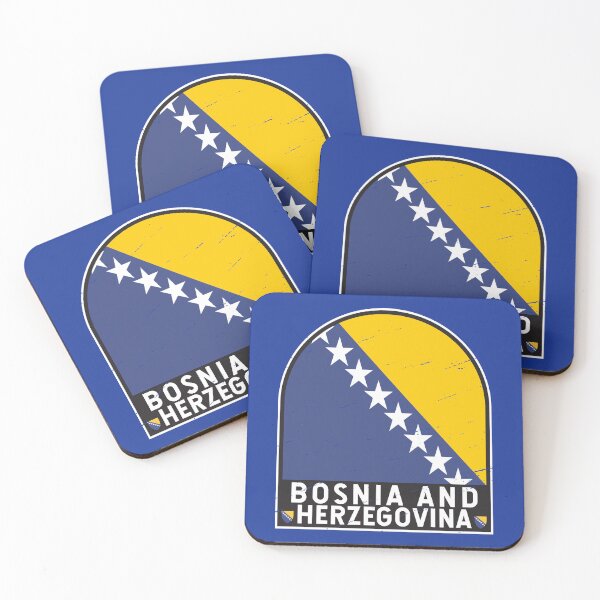 Artikelvorschau, Bosnien und Herzegowina Flagge Emblem Distressed Vintage entworfen und verkauft von KrisSidDesigns.