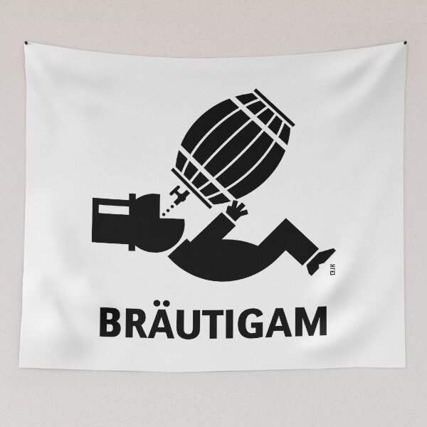 Item preview, Groom with beer keg (stag party / beer / hen party / black) designed and sold by MrFaulbaum.