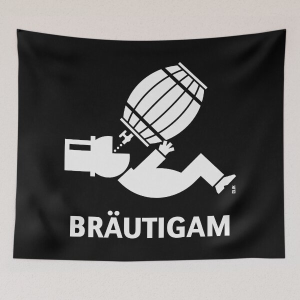 Item preview, Groom with beer keg (stag party / beer / hen party / white) designed and sold by MrFaulbaum.