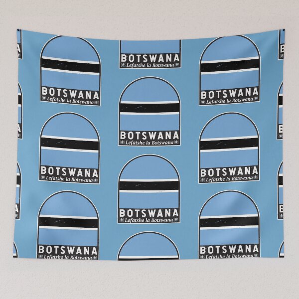 Item preview, Botswana Flag Emblem Distressed Vintage designed and sold by KrisSidDesigns.