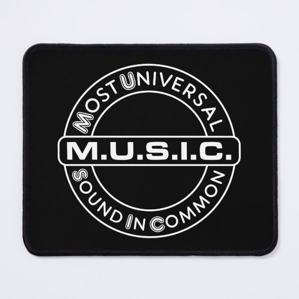 Item preview, M.U.S.I.C. ACRONYM - MUSIC DEFINITION - Most Universal Sound In Common - Round Badge black designed and sold by KoolDsignsMUSIC.