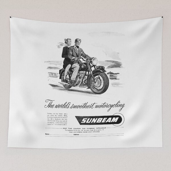 Item preview, Vintage Sunbeam classic Motorcycle advert designed and sold by Random Railways.