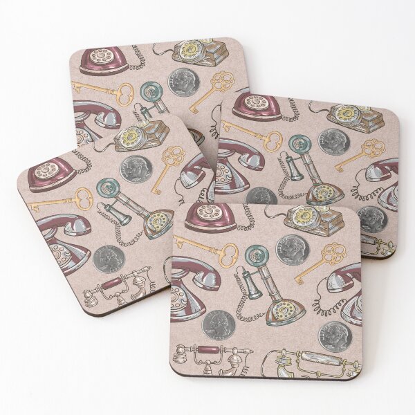 Item preview, OLD PHONES FROM THE 50S PATTERN designed and sold by Cocodino ⭐⭐⭐⭐⭐.