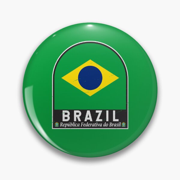 Item preview, Brazil Flag Emblem Distressed Vintage designed and sold by KrisSidDesigns.