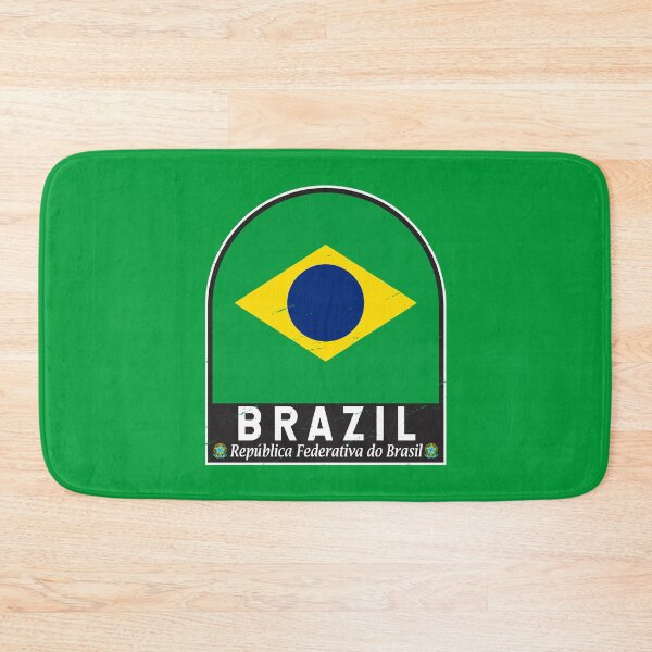 Item preview, Brazil Flag Emblem Distressed Vintage designed and sold by KrisSidDesigns.