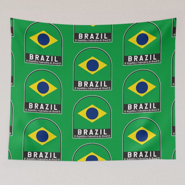 Item preview, Brazil Flag Emblem Distressed Vintage designed and sold by KrisSidDesigns.