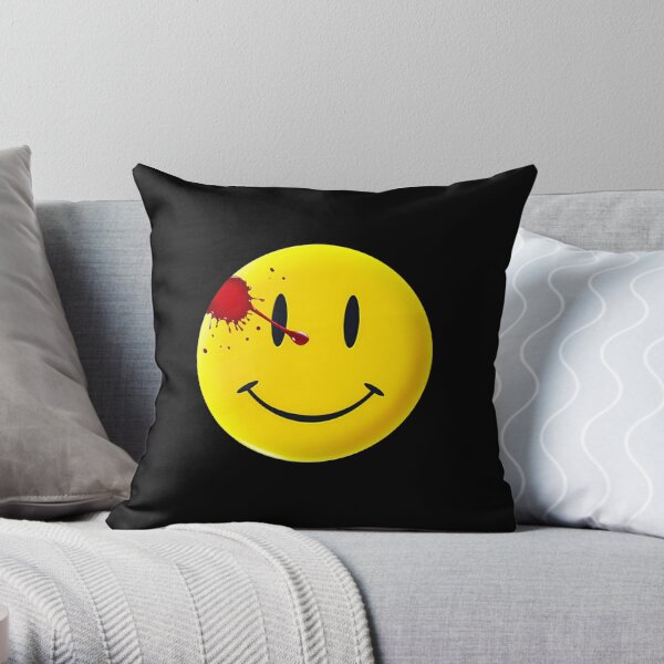 Watchmen Smiley Symbol Throw Pillow
