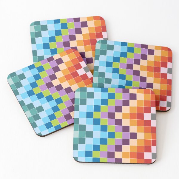 Item preview, Colorful Squares Geometric designed and sold by Kelly Dietrich Mandala & Fractal Art.