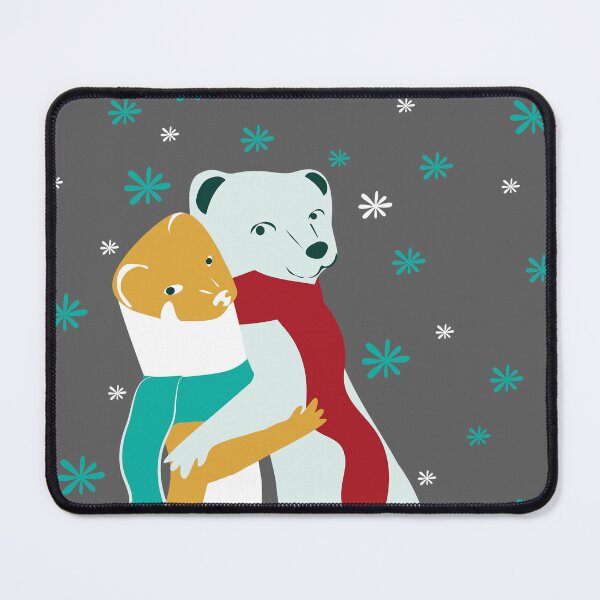 Item preview, Mustelid Christmas Weasel Hugs Grey and Gold designed and sold by belettelepink.